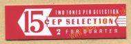 Seeburg V, VL & KD Drum Pricing Card Left Arrow Red (JP507A)