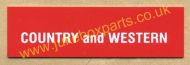 Seeburg V, VL & KD Country & Western Classification Strip (JP508)