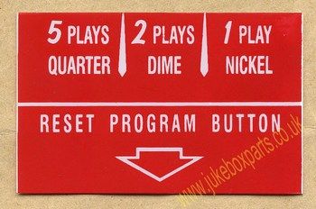 Wurlitzer Instruction Card Red (JP561)