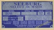 Seeburg DS160 Aluminium Identification Plate (JP590)