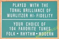 Wurlitzer Display Card Green (JP594)