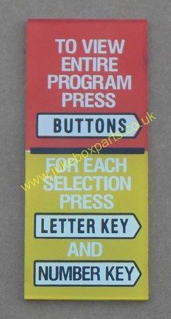 Seeburg KD200 Instruction Glass (JP611)