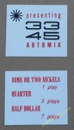 AMI Continental 1 33 45 Automix & Price of Play Cards (JP620)