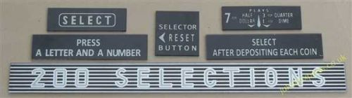 Wurlitzer 2000 Set of Instruction Plastics (JP632)