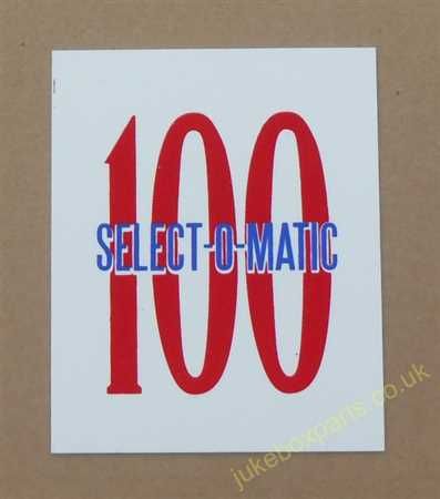 Seeburg M100 Select-O-Matic Mechanism Cover Insert (JP669)