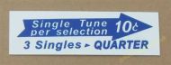 Seeburg V, VL & KD Drum Pricing Card (JP671)