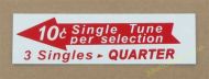 Seeburg V, VL & KD Drum Pricing Card (JP672)
