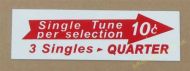 Seeburg V, VL & KD Drum Pricing Card (JP673)