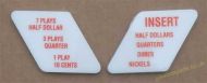 Wurlitzer 2400-2500 Series Coin Insert / Price of Play Instruction Plastics (JP684)