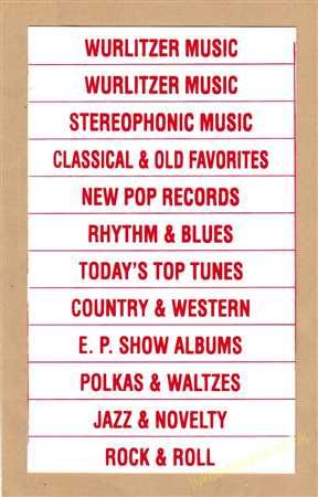 Wurlitzer Classification Strips (JP696)