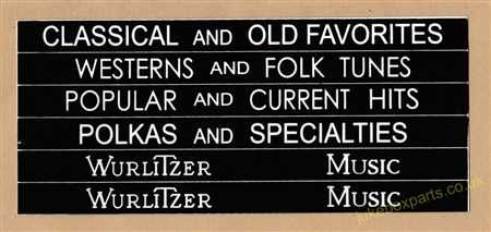 Wurlitzer Classification Strips Black (JP699)