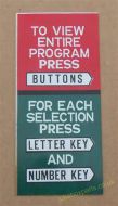 Seeburg V200 Left Instruction Plastic (SB153)