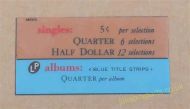 Seeburg Price of Play Card (SB29)