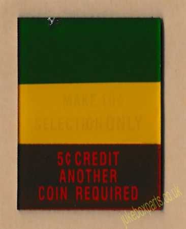 Seeburg Selection / Instruction Glass for 221 or 161 (SB51)