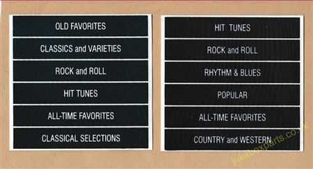 Seeburg Classification Cards Blue & White (SB52)