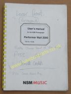 NSM Performer Wall 2000 Users Manual (USM169)
