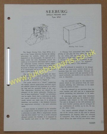 Seeburg Single Pricing Unit SPU1 & SPU1H (USM249)