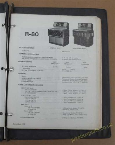 Rowe-Ami R-80 & R-82 Service Manuals (USM348)
