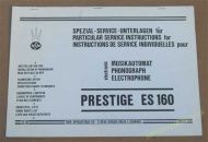 NSM Prestige ES160 Particular Service Instructions (USM382)