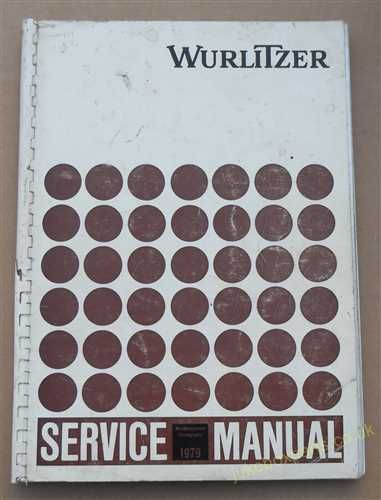 Wurlitzer 1979 Manual Models X200 electronic, X9 electronic, X9, Atlanta 4, Niagara, Cabarina, Tarock, Lyric, Hideaway (USM39)