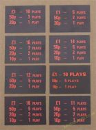 Wurlitzer OMT Selection of Pricing Cards (WP30)