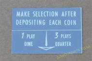 Wurlitzer Instruction Card Grey (WP71B)