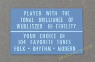 Wurlitzer Display Card Grey (WP71D)